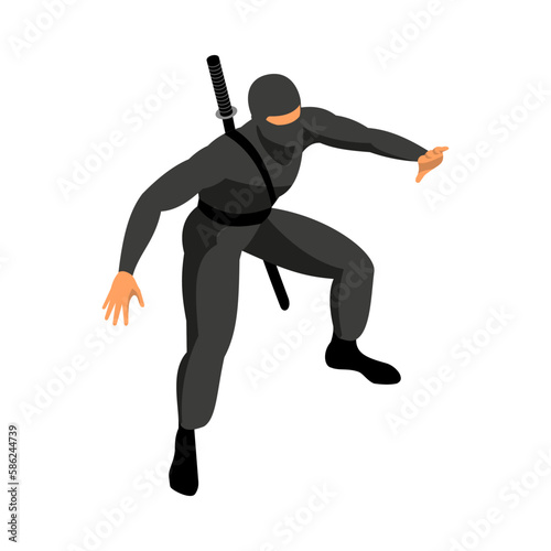 Ninja Isometric Illustration