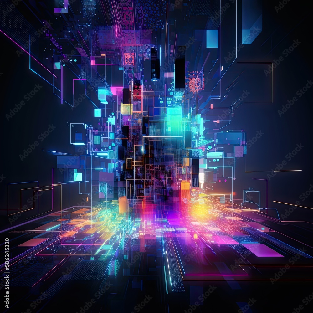 Generative AI illustration of gaming background, abstract