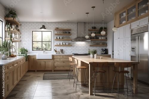 A beautiful modern farmhouse kitchen._Generative_AI