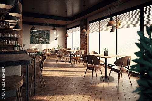 Interior of a modern cafe