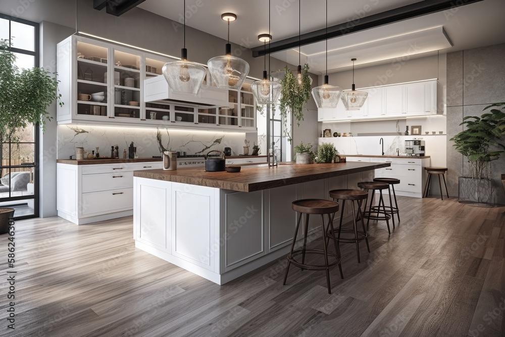 Amazing new contemporary with large white_Kitchen