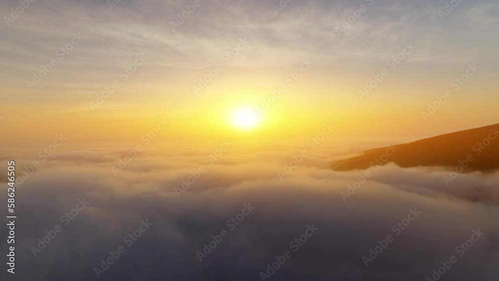 Ethereal Drone Shot of Clouds and a beautiful Sunset in Lanzarote Ethereal Drone Shot of Clouds and a beautiful Sunset in Lanzarote