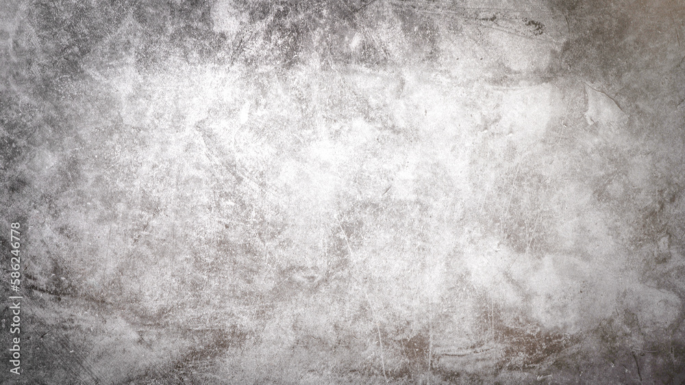 Fototapeta premium White gray grey grunge old aged retro vintage stone concrete cement blackboard chalkboard wall floor texture, with cracks - Abstract background banner pattern design template.