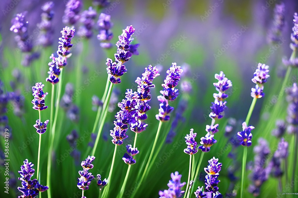 Obraz premium Lavender flowers in the garden Generative AI Art