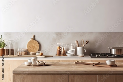 Contemporary kitchen background with blank space for a text