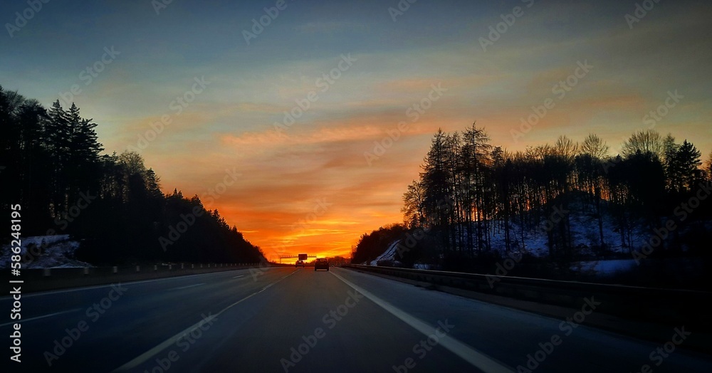 Fototapeta premium sunset in the city