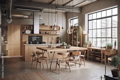 modern_nordic_kitchen_in_loft_apartment._3D_rendering