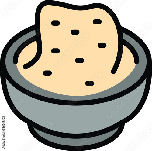 Vegan wasabi icon. Outline Vegan wasabi vector icon for web design isolated on white background color flat