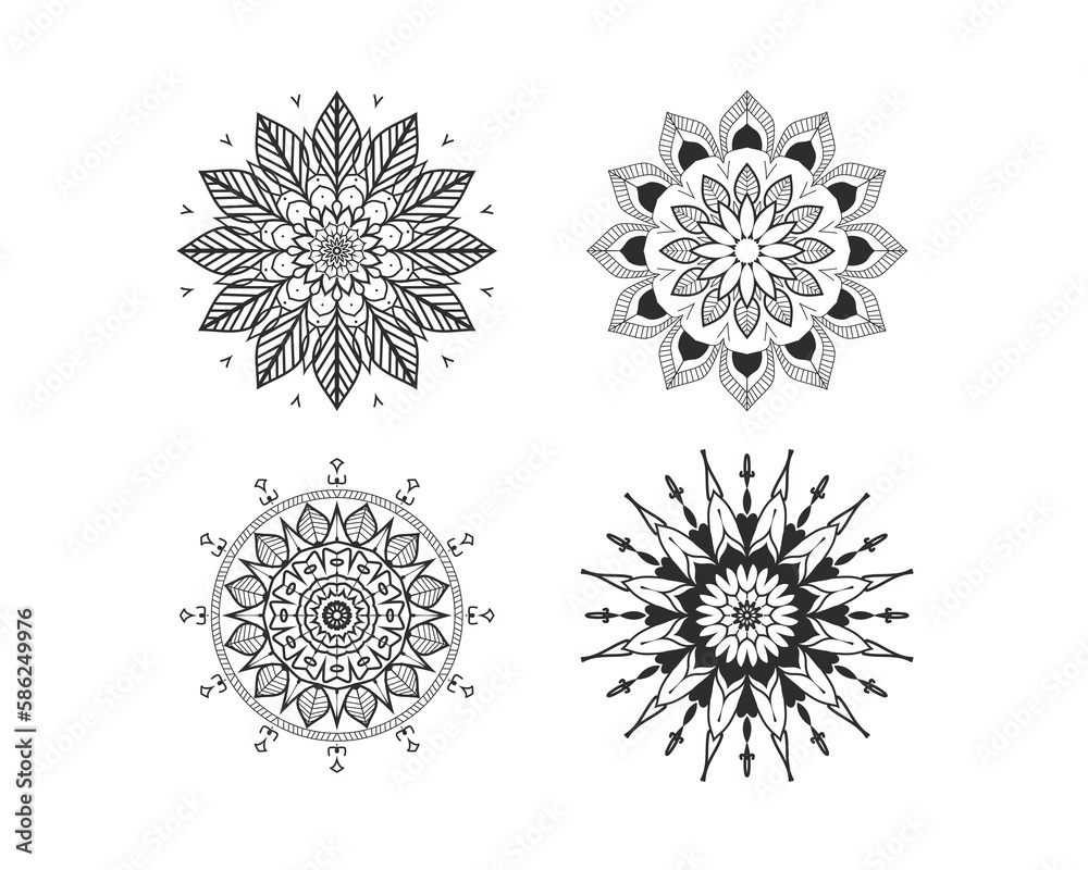 Ornamental luxury mandala pattern 4 in 1 design Ornamental luxury mandala pattern 4 in 1 design
