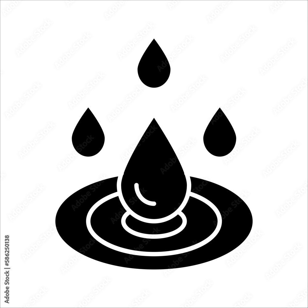 Skin hydration line outline icon, on white background, eps 10.