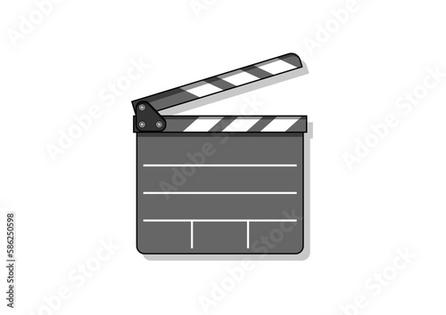 Movie clapper board vector flat design on white background