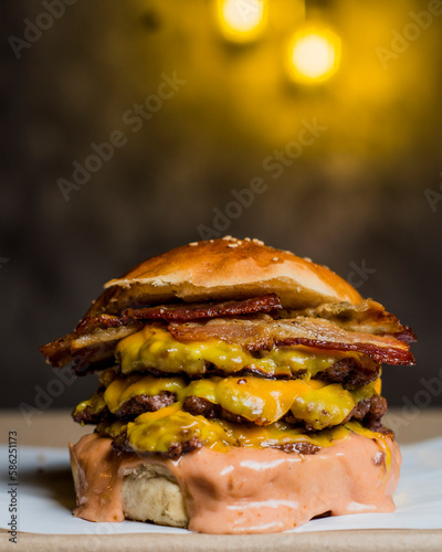 Triple cheese burger