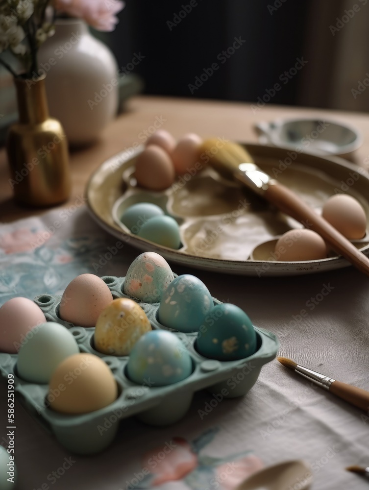 Decorating easter eggs