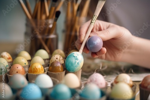 Decorating easter eggs