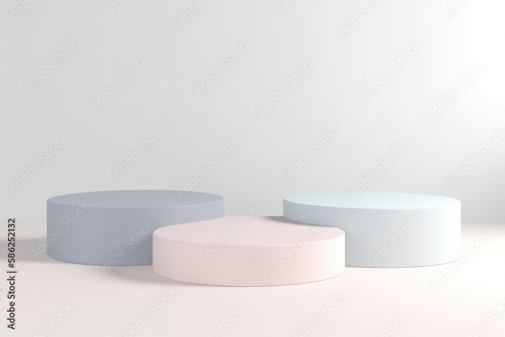 Empty podium, mock up placement display, blank beauty stand for cosmetic product fashion ads on minimal white background. Luxury pedestal stage mockup scene platform ai generative concept. Empty podium, mock up placement display, blank beauty stand for cosmetic product fashion ads on minimal white background. Luxury pedestal stage mockup scene platform ai generative concept.