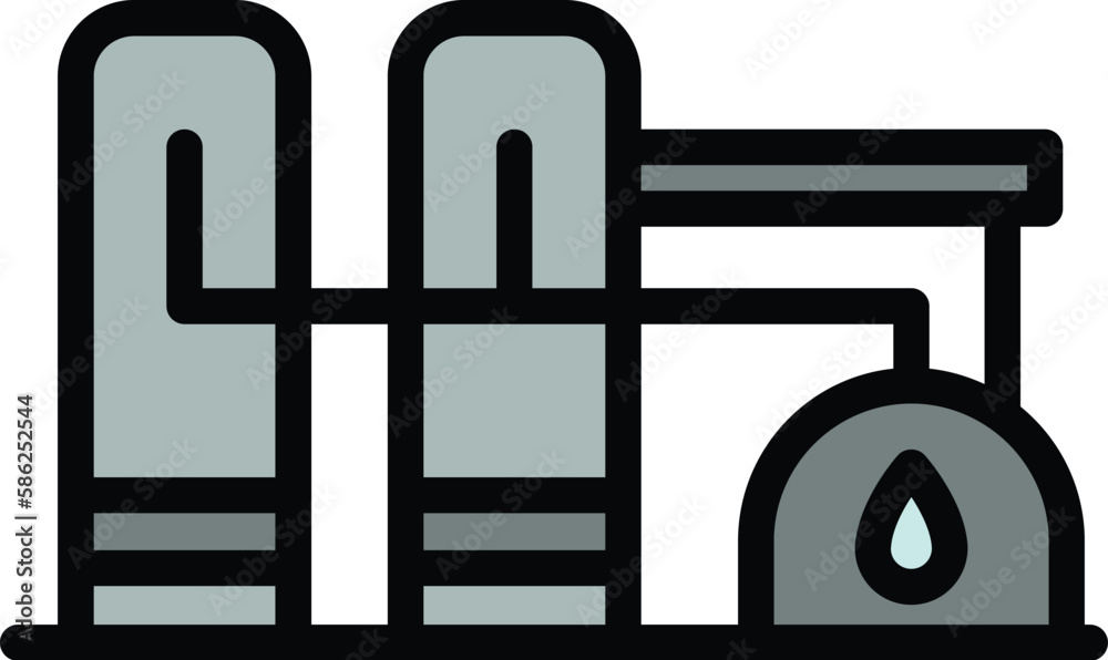 Kerosene factory icon. Outline Kerosene factory vector icon for web design isolated on white background color flat Kerosene factory icon. Outline Kerosene factory vector icon for web design isolated on white background color flat