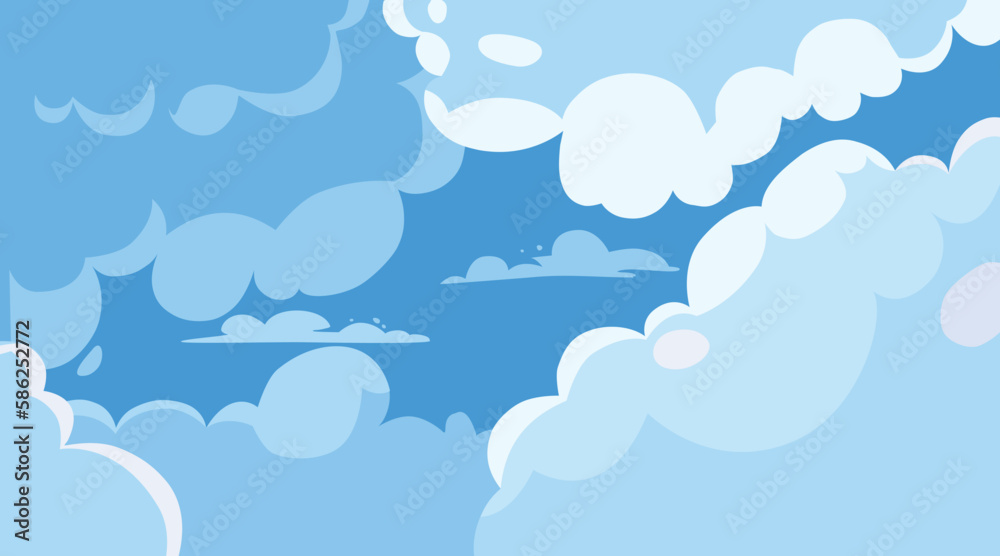 Above clouds sky or heaven background, nature peaceful landscape with white and lilac cumulonimbus cloudscape and sun shine. Early morning abstract vivid view from airplane Cartoon vector illustration Above clouds sky or heaven background, nature peaceful landscape with white and lilac cumulonimbus cloudscape and sun shine. Early morning abstract vivid view from airplane Cartoon vector illustration