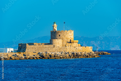 Saint Nicholas Fortress at Greek island Rhodes