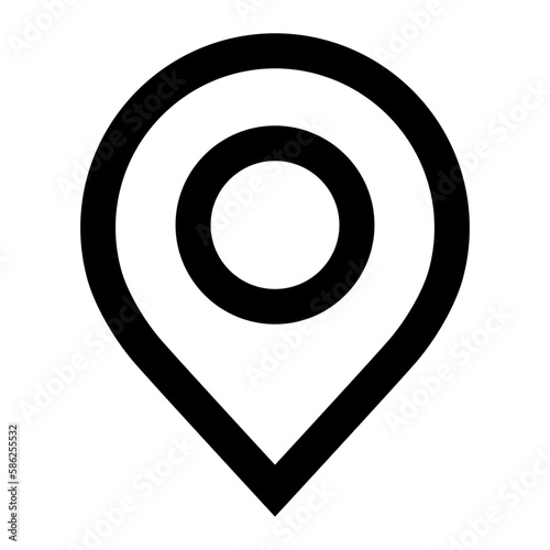 Map pointer line outline icon.