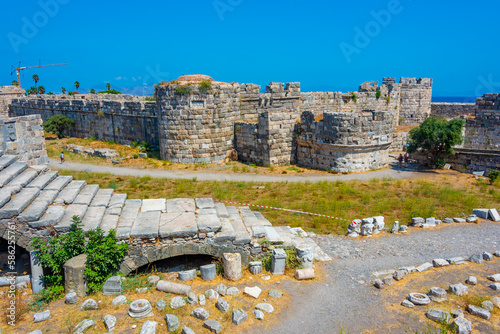 Courtyard of Neratzia Castle at Kos island in Greece photo