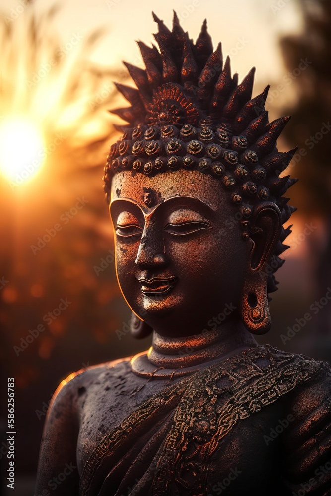 Illustration of buddha, generative ai
