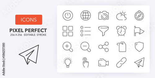 user interface 3 line icons 256 x 256