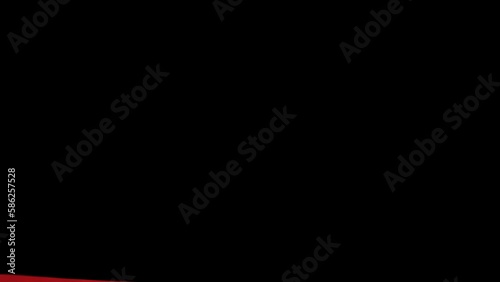 Red Cloth fabric animation flythrough for transition, logo reveal, tiltle, video footage. The animation without background, contain alpha channel, mask, isolated bacground.