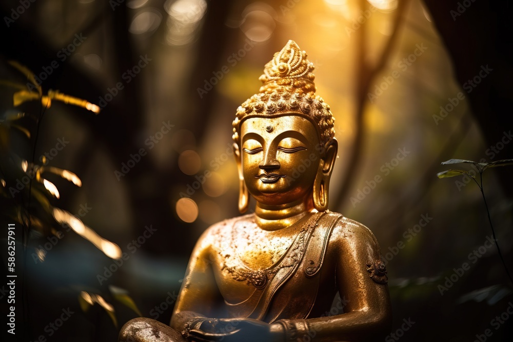 Fototapeta premium Illustration of buddha, generative ai
