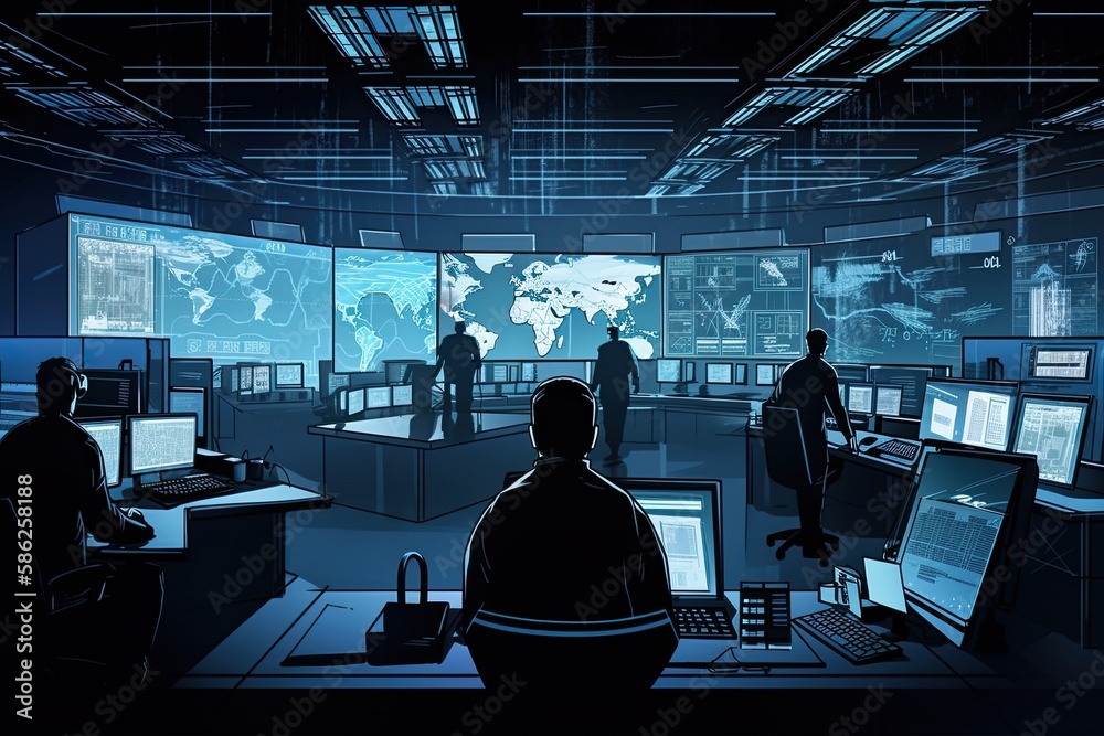 Supervision & Surveillance: The Secret Operations of the CIA: Generative AI - obrazy, fototapety, plakaty 