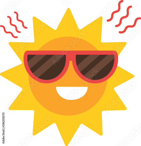 Summer sun feeling hot vector illustration