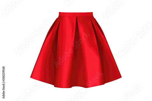Red Skirt on Isolated Tansparent Background, png. Generative AI