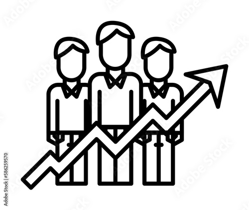 Corporate and business, business men, growth, team, teamwork icon