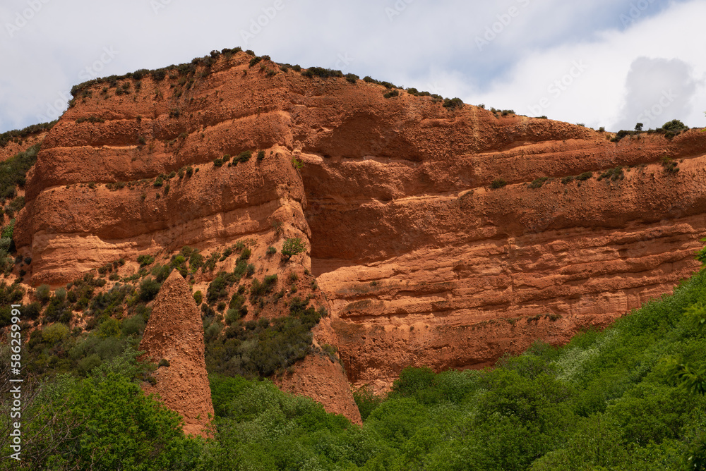 View of one of the walls in the Medulas natural park in the province of Leon-Spain. View of one of the walls in the Medulas natural park in the province of Leon-Spain.