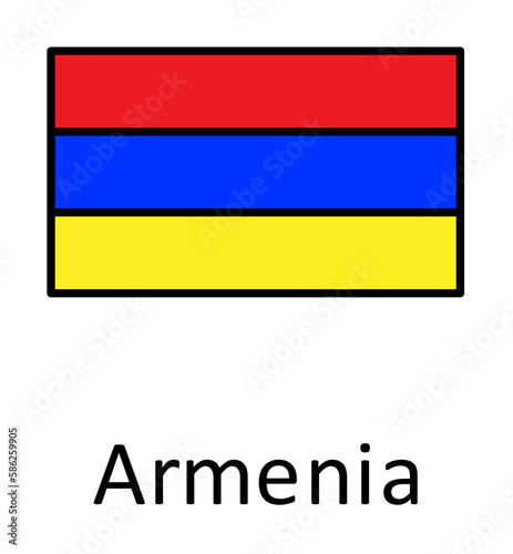 Free Download National flag of Armenia in simple colors with name icon - GFXLoad