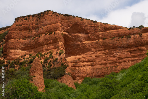 View of one of the walls in the Medulas natural park in the province of Leon-Spain.