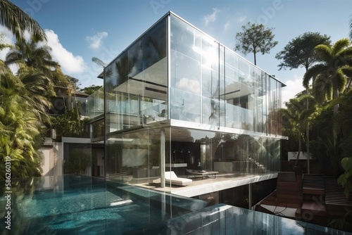 Stunning modern glass house...