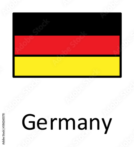 Free Download National flag of Germany in simple colors with name icon - GFXLoad