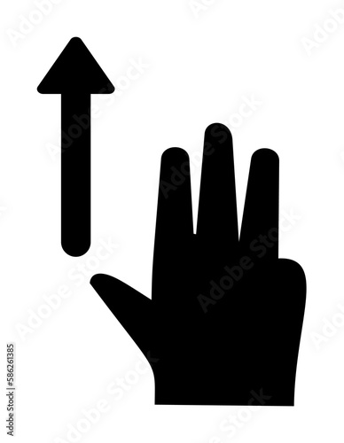 Hand, fingers, gesture, swipe move, up icon. Element of hand icon for mobile concept and web apps. Detailed Hand, fingers, gesture, swipe move, up icon can be used for web