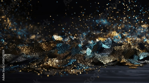 background of abstract glitter lights. Generative Ai