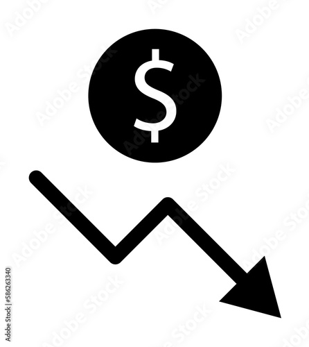 financial downgrade schedule icon. Element of web icon for mobile concept and web apps. Glyph financial downgrade schedule icon can be used for web and mobile