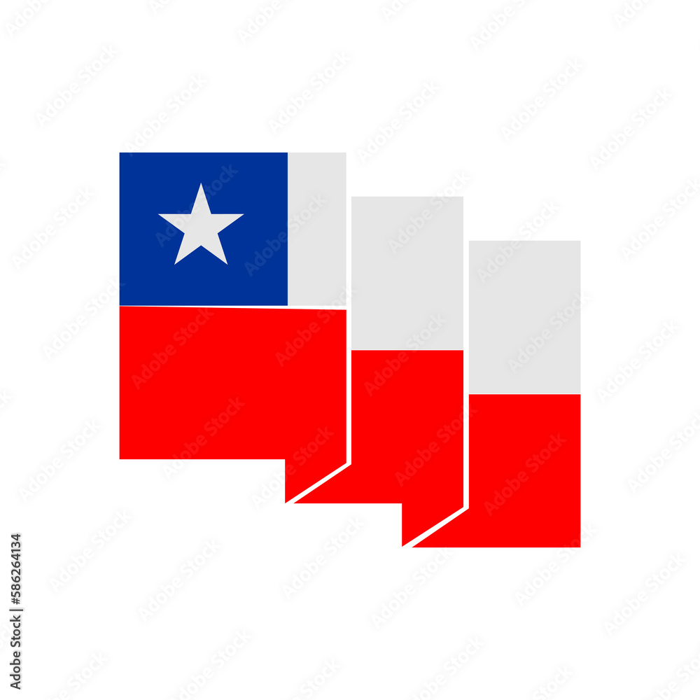 Chile flags icon set, Chile independence day icon set vector sign symbol Chile flags icon set, Chile independence day icon set vector sign symbol