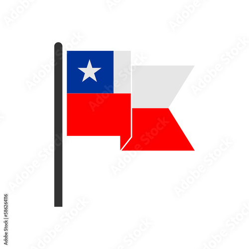 Chile flags icon set, Chile independence day icon set vector sign symbol