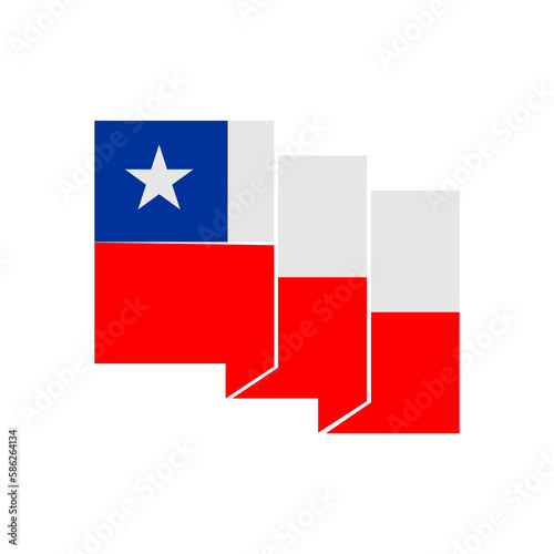 Chile flags icon set, Chile independence day icon set vector sign symbol