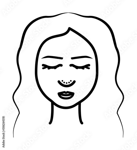 Woman, nose, Rhinoplasty icon. Element of anti aging outline icon for mobile concept and web apps. Thin line Woman, nose, Rhinoplasty icon can be used for web and mobile