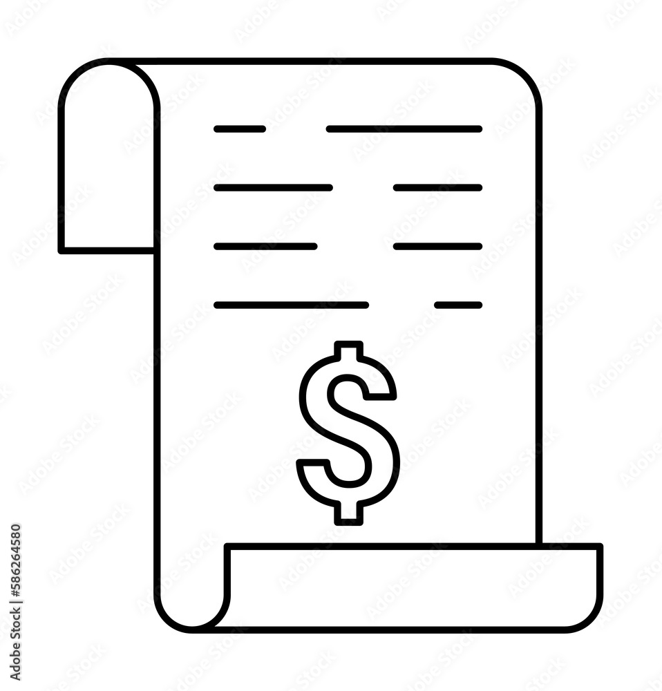 Report, dollar, page icon. Element of cash machine Report, dollar, page icon. Element of cash machine