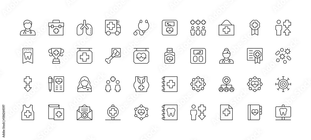hospital and medical care. Health icons Outline symbol collection. 64x64 Pixel Perfect. hospital and medical care. Health icons Outline symbol collection. 64x64 Pixel Perfect.