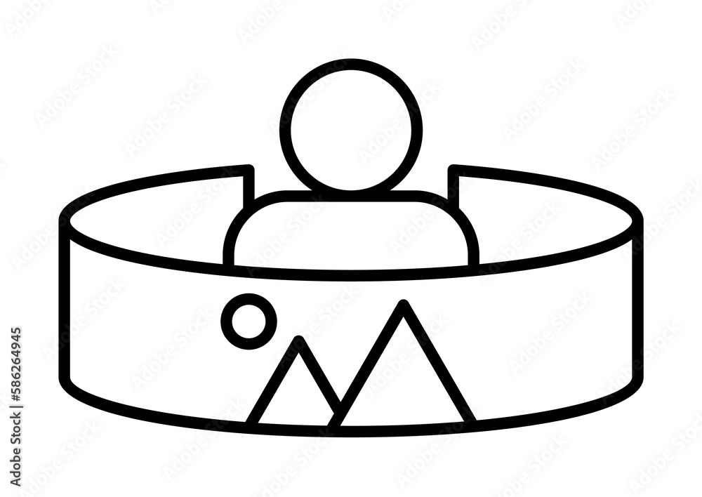 Panoramic, augmented reality, man icon. Element of augmented reality icon Panoramic, augmented reality, man icon. Element of augmented reality icon