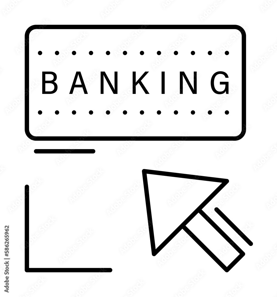 Online banking, cursor, finance icon. Simple line, outline elements of business and finance icons for ui and ux, website or mobile application Online banking, cursor, finance icon. Simple line, outline elements of business and finance icons for ui and ux, website or mobile application