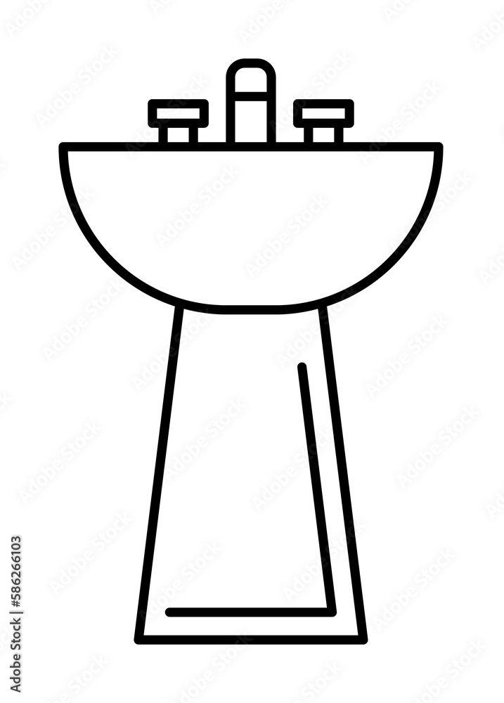 Sink, bathroom icon. Simple line, outline bathroom icons for ui and ux, website or mobile application