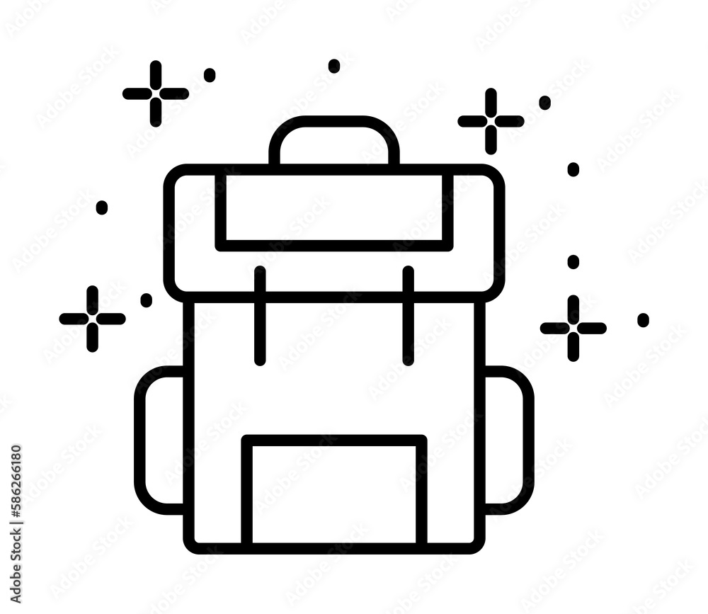 Backpack bag icon. Simple line, outline of battle royale games icons for ui and ux, website or mobile application Backpack bag icon. Simple line, outline of battle royale games icons for ui and ux, website or mobile application